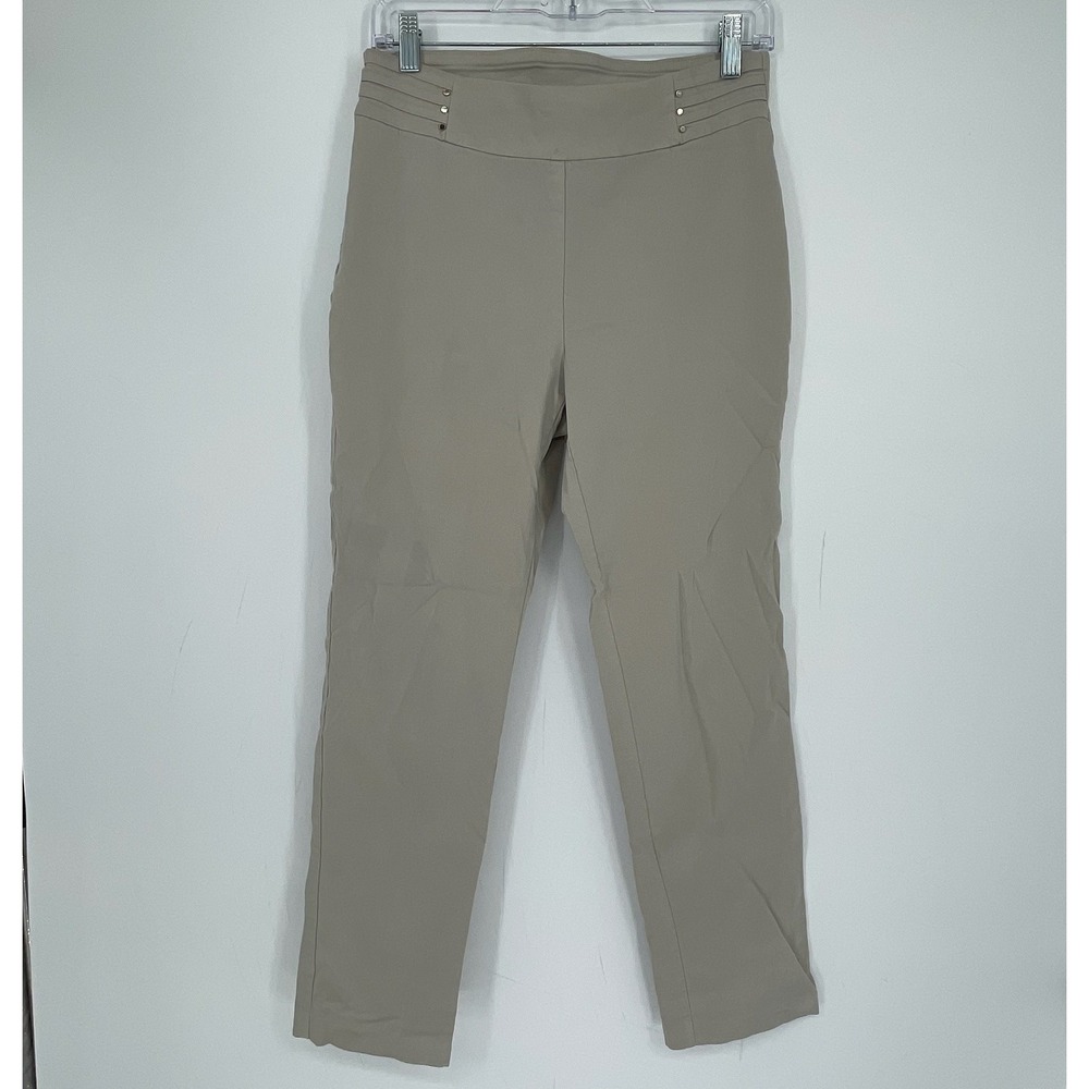 JM Collection Women's Tan Studded Pull On Straight Leg Pants Size M